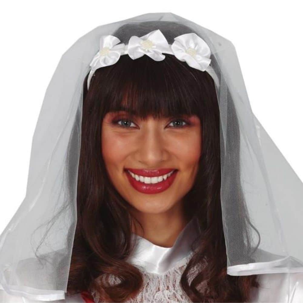 Complemento para disfraz diadema de novia con su velo Guirca 18769