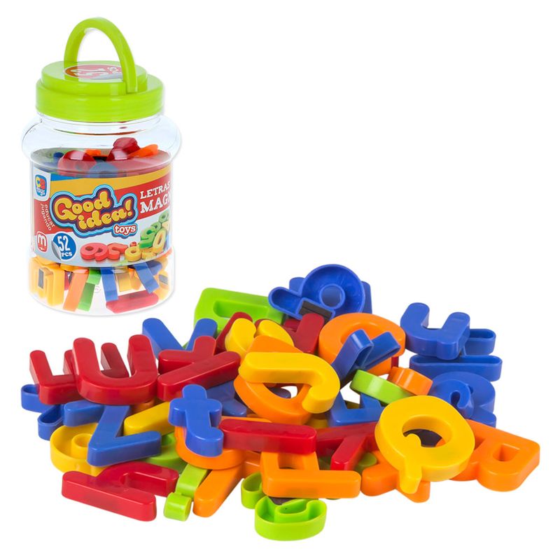 Bote letras números magnéticos 52 piezas Good Idea Toys 43547 COLOR BABY