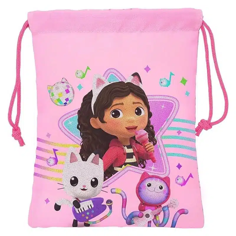 Mochila saco merienda La casa de muñecas de Gabby 25cm 812427237 SAFTA